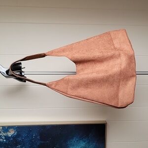 Brown Faux Suede Large Tote Bag NWOT